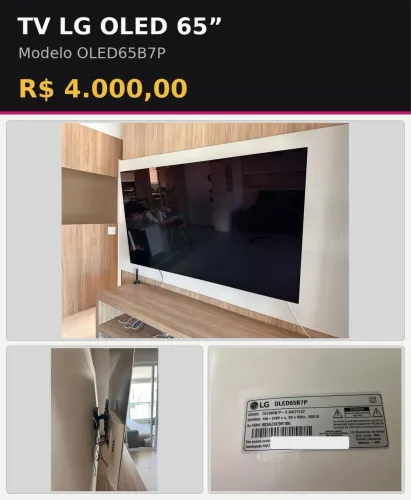 TV OLED LG 65 polegadas - em ótimo estado