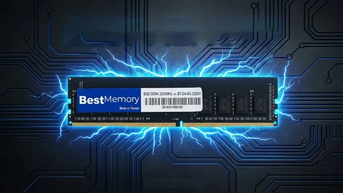 Memória RAM BestMemory Value 8GB 3200MHz. Modelo: BT-D4-8G-3200V