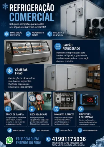 CONSERTO E MANUTENÇÃO DE FREEZER, MÁQUINA DE GELO E BALCÃO REFRIGERADO