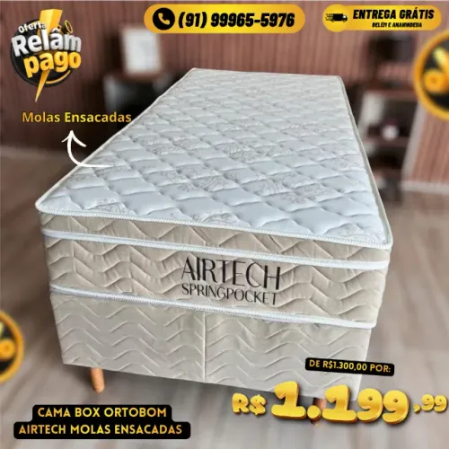 Cama Box Solteiro Molas Ensacadas Ortobom