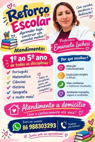 Aulas de reforço domiciliar
