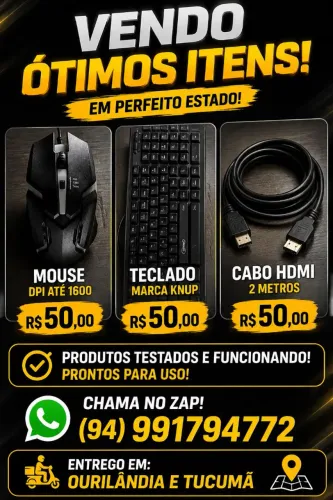 Vendo teclado ? / mouse ? / e cabo HDMI ?