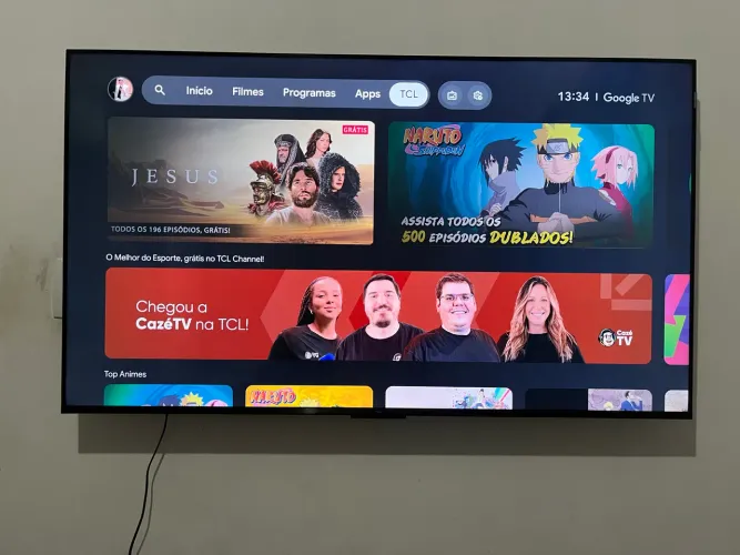 SMART TV 55" TCL 4K UHD QLED 55P7K Google TV AiPQ Google Assistente 3 HDMI 1 USB