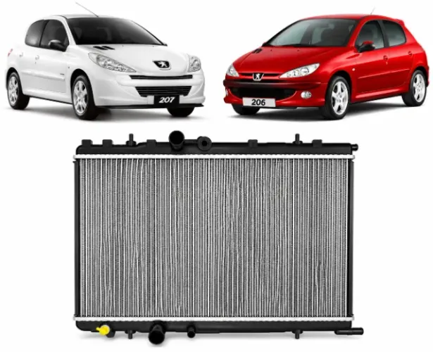 Radiador Peugeot 206/307/308 e Citroën C4 com Ar - Novo e Garantido!