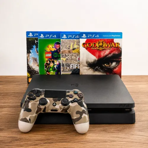 Ps4 slim + 4 jogos ( ENVIO PELA OLX , VALOR FINAL)