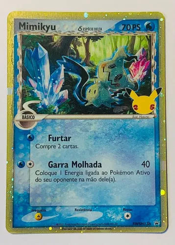 Carta Pokémon Rara - Mimikyu (Espécie Delta) SWSH136 - Celebrations