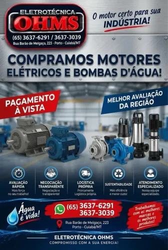 Motores elétricos e bombas d?água