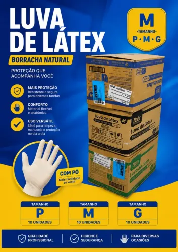 LUVA DE LÁTEX MEDIX - P, M E G | PRONTA ENTREGA | APROVEITE!