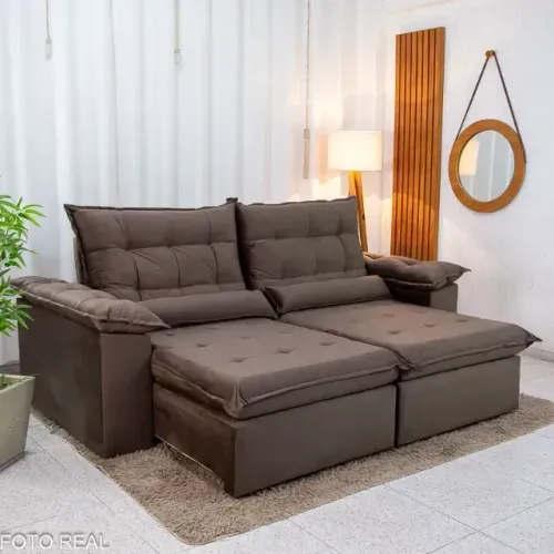 Sofá Retrátil e Reclinável Emanuelly 2.30m Produto Novo! Pronta Entrega!