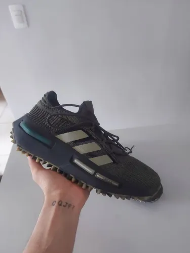 Adidas Tênis masculino casual NMD S1 com Cadarço - verde, cinza 