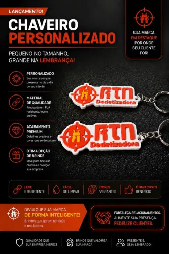 Chaveiros personalizados em impressão 3d