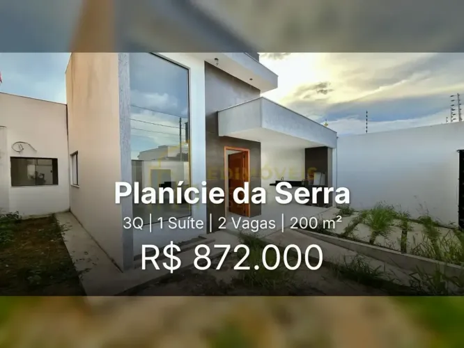 Exclusiva Casa em Planície da Serra: Projeto Moderno e Ambientes Amplos