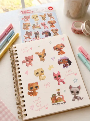Pack 54 Adesivos Littlest Pet Shop LPS | Adesivos Fofos para Cadernos, Planner e Scrapbook
