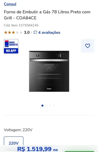 Forno de Embutir a gás Consul  78 LTS