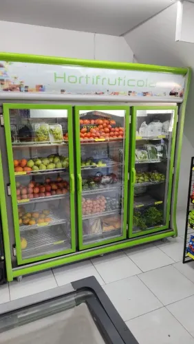 Expositor Gelopar 3 portas Hortifruti refrigerado em perfeitas condições de uso