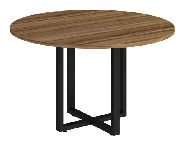 MESA DE REUNIÃO REDONDA PÉ RETANGULAR