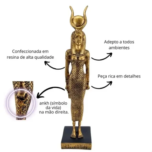 Deusa Isis- Deusa da fertilidade 32 cm em resina de alta qualidade