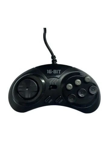 Controle Para Mega Drive Genesis Master System 6 Botões Turbo Preto