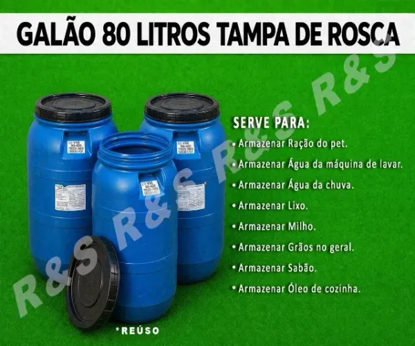 Galao 80 litros Tampa de rosca