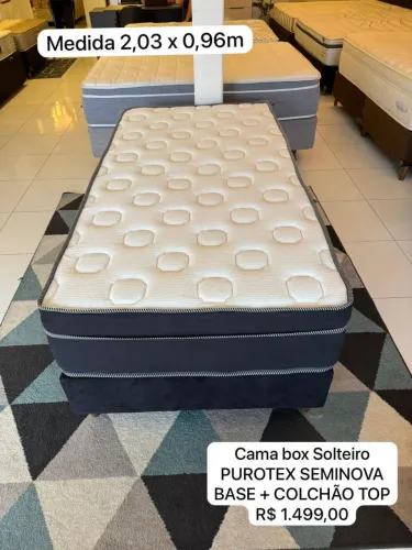 Cama Box SOLTEIRO PUROTEX SEMINOVO TOP - ENTREGAMOS