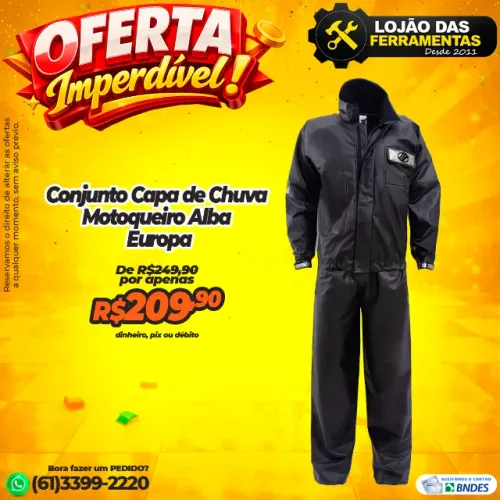 Conjunto caapa de Chuva Para Motoqueiro Alba Europa