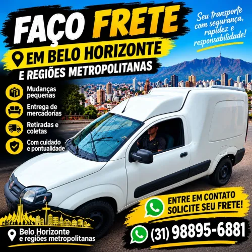 Faço fretes Belo Horizonte e regiões metropolitanas