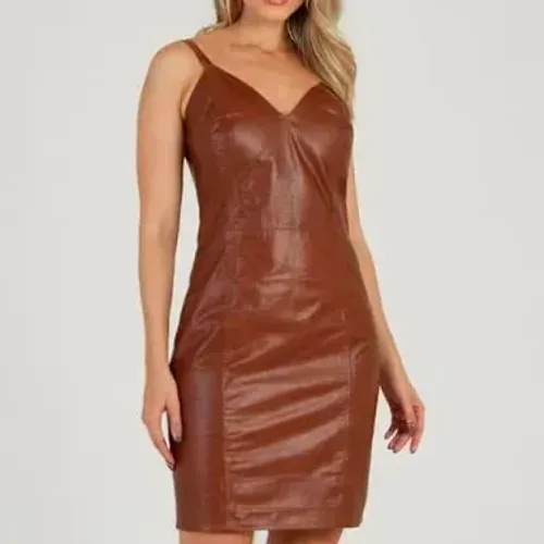 vestido couro legítimo