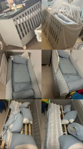 Berço/cama com colchão e cama de babá sem colchão