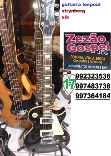guitarra lespoul strynberg top 890,rs 12x84,rs trocas