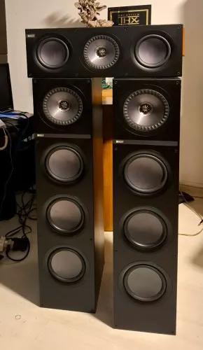 CAIXAS TORRE TRIO 3.0 KEF Q700+Q200C 150w 8ohms 89dB 36Hz