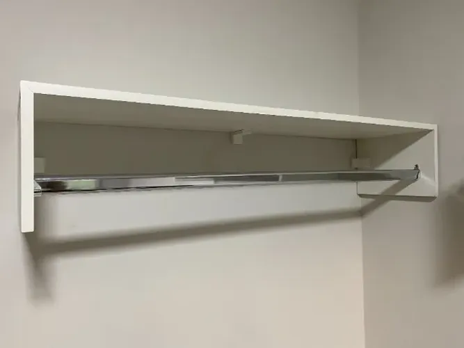 Arara de Roupas em MDF Branco 1m - Ideal para Loja e Quarto