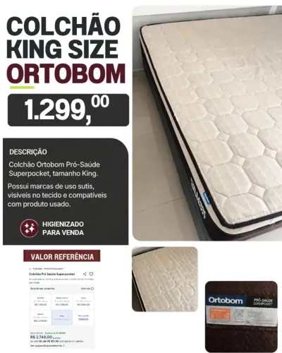 colchão ortobom king size pró-saúde superpocket, molas ensacadas
