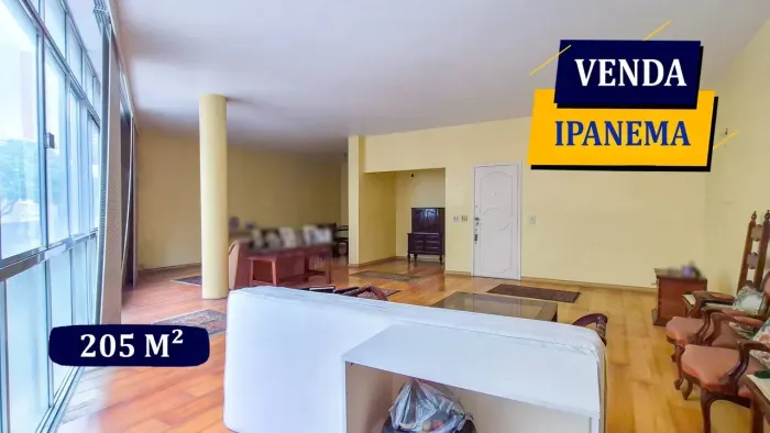 IPANEMA RAINHA ELIZABETH 1 QUADRA DA PRAIA 205M² PREÇO INCRÍVEL PARA REFORMAR 3 QUARTOS 4