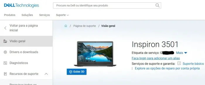 Notebook Dell Inspiron 3501 - i3 10° - SSD NVMe 256GB - Memoria RAM 12GB