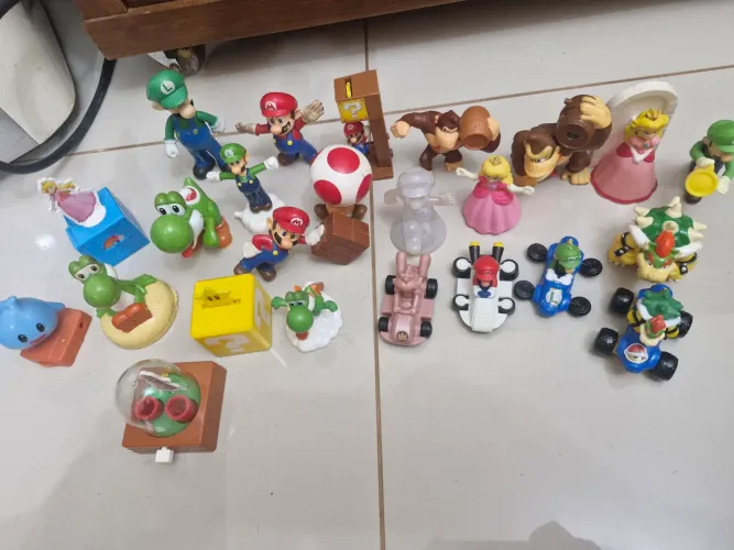 Action Figure - Coleção 25 unidades miniaturas Super Mario Bros