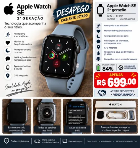 Apple Watch SE 2ª Geração 44mm GPS