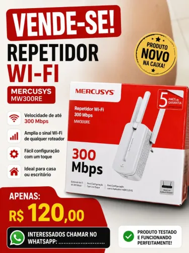 ? Vendo Repetidor Wi-Fi Mercusys MW300RE - 300 Mbps