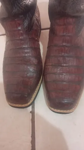 Bota couro de jacare
