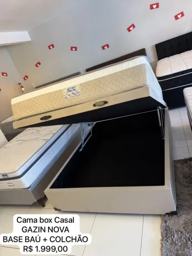 Cama de Casal BAÚ COM COLCHÃO CASAL NOVO - Entrego!