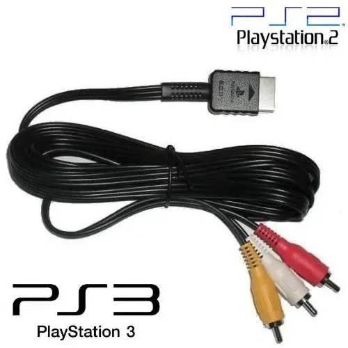 Kit com 10 cabos originais AV de PS2/PS1/PS3