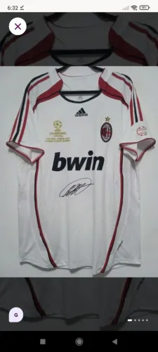 Camisa Milan Final Champions 2006 / 2007 #22 Kaká Autografada Certificada