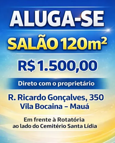 ALUGA-SE SALÃO 120m²