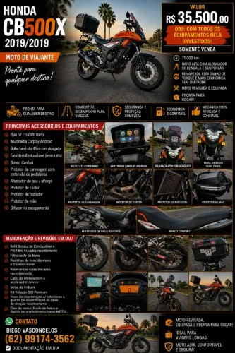 CB 500X 2019 BEM COMPLETA EQUIPADA