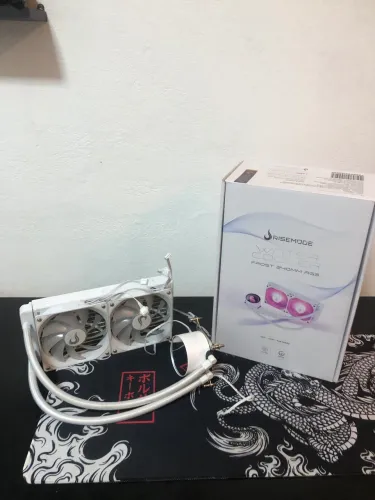 Water Cooler Rise Mode Frost 240mm RGB White - Completo na Caixa