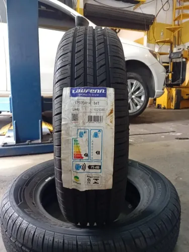 Pneu 175/70R14 Laufen com 5 anos de garantia contra defeitos de fábrica.