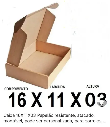 Kit 10 Caixa Papelão Correios 16x11x03 cm