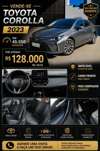 Vendo Carro Corolla ano 2023 impecável 