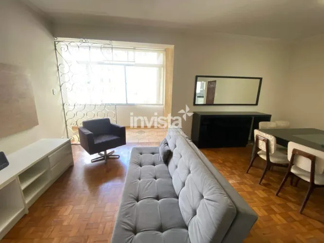 Apartamento para Aluguel no José Menino, Santos-SP | 2 Dorms (1 Suíte) | Fundo | Mobiliado