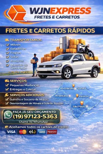 Fretes e Carretos Rápidos a partir de 50 reais