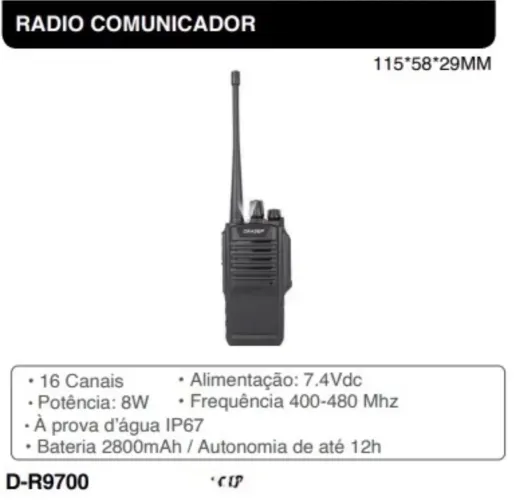 Rádio Comunicador D-R9700 Baofeng Novo R$149,00